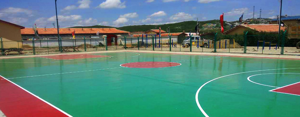 四川阿坝红原县色地乡硅PU篮球场